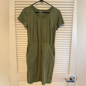 Pact 100% Cotton Olive Green Midi Dress